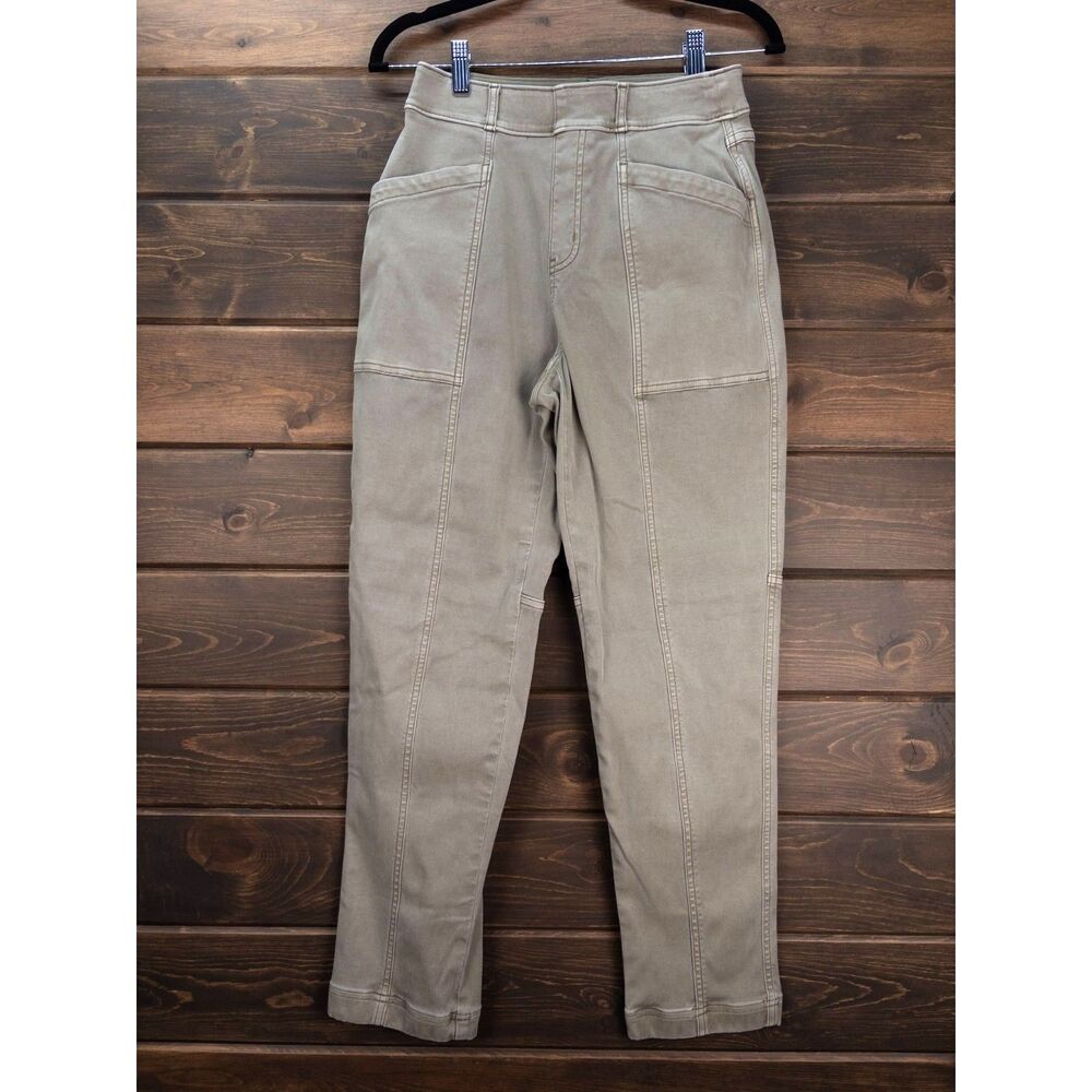 Spanx Stretch Twill Straight Leg Pants Olive Utility Size Small S/P